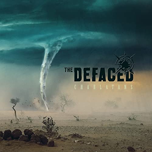 CD cover for "Defaced" by The Charlatans, featuring a desert and whirlwind.