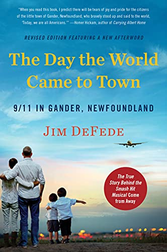 Book cover showing a family looking at an airplane against a blue sky.