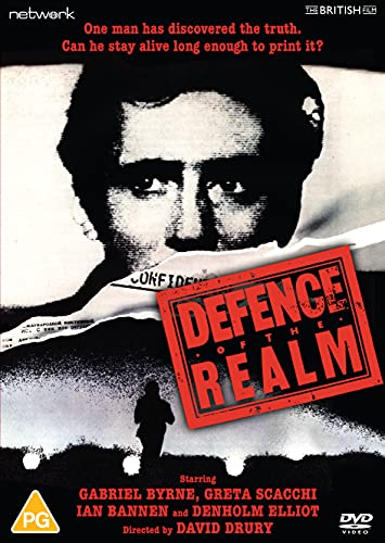 DVD cover for "Defence Of The Realm" featuring a man’s face and shadowy figure.
