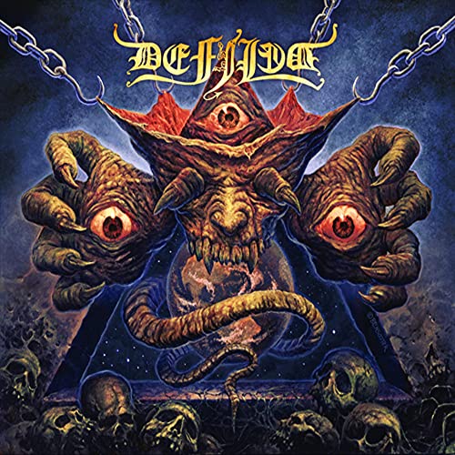 CD cover: demonic creature with glowing eyes and a world in its grasp.