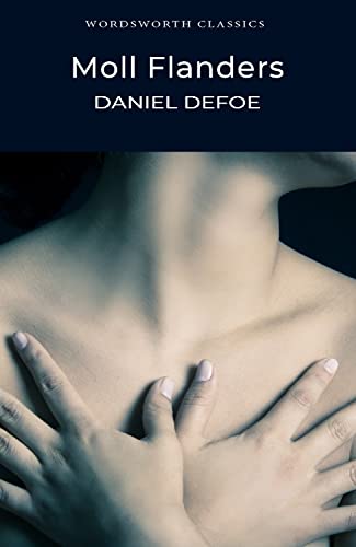 Book cover for Moll Flanders by Daniel Defoe featuring hands crossed over a bare chest.