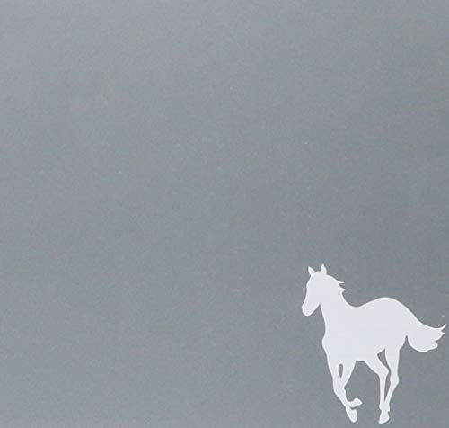 Gray album cover with a white silhouette of a running horse.