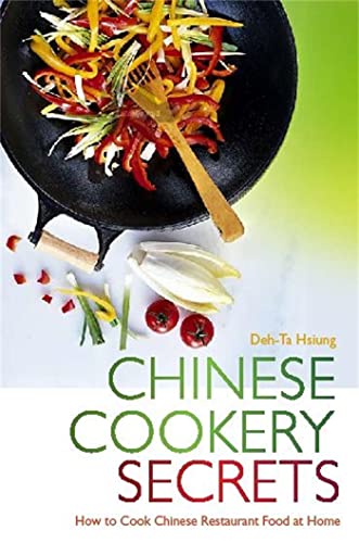 Cookbook cover with colorful stir-fry, ginger, and the title "Chinese Cookery Secrets".