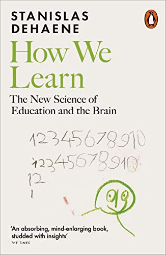 Book cover with green title, handwritten numbers, and author Stanislas Dehaene.