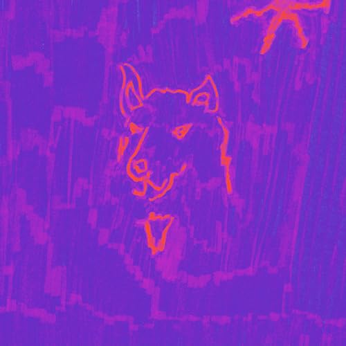 CD cover for Dehd’s “Poetry” featuring a neon pink dog portrait.