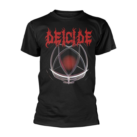 Black t-shirt with red and silver Deicide "Legion" album artwork.