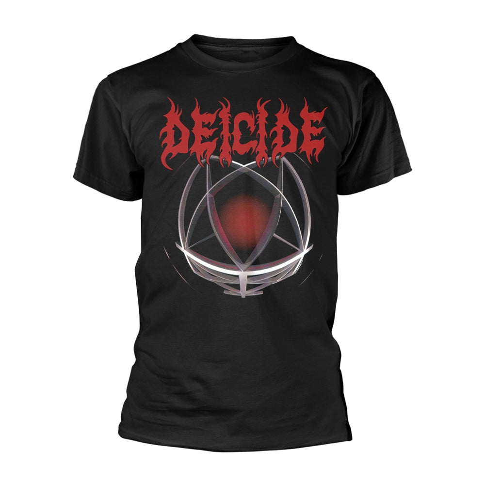 Black t-shirt with red and silver Deicide "Legion" album artwork.
