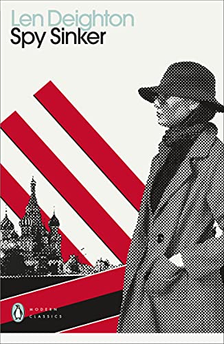 Book cover: "Spy Sinker" by Len Deighton, featuring a silhouetted man.