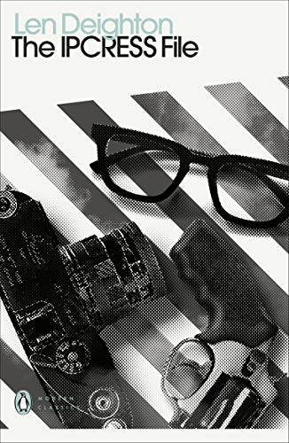 Book cover: "The IPCRESS File" with glasses and a camera.