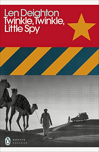 Book cover: "Twinkle, Twinkle, Little Spy" with a camel and figures.
