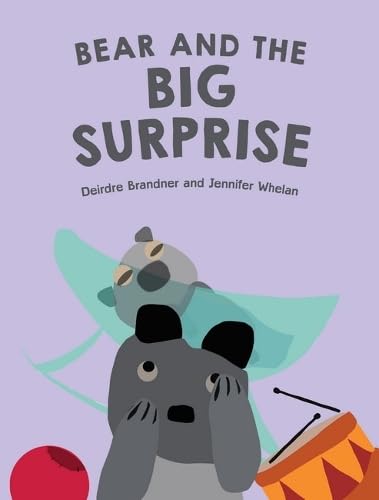 Book cover: two grey bears with a balloon and drum.