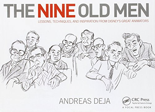Book cover featuring sketches of nine older men, titled “The Nine Old Men.”