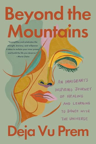 Book cover with abstract face illustration and title “Beyond the Mountains.”