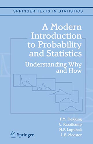 Blue textbook cover with title "A Modern Introduction to Probability and Statistics.