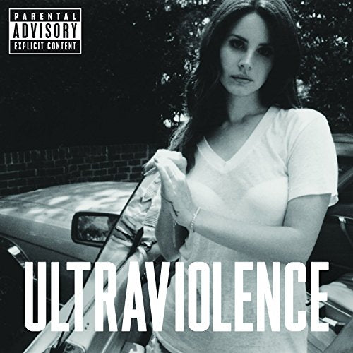 Black and white album cover featuring Lana Del Rey and the title "Ultraviolence".