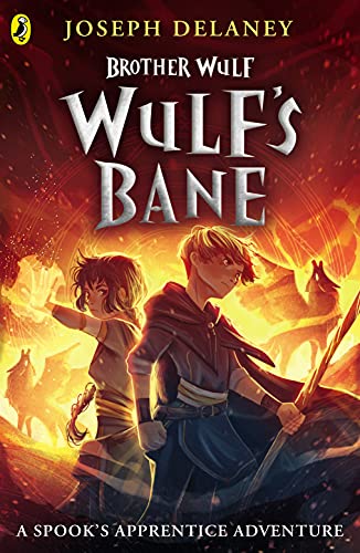 Book cover featuring two young figures facing spectral wolves in a dark scene.