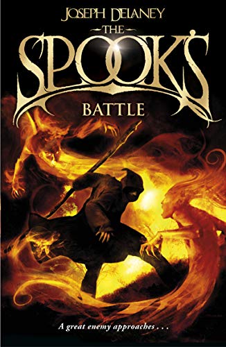 Book cover: dark fantasy illustration of figures in a fiery battle.