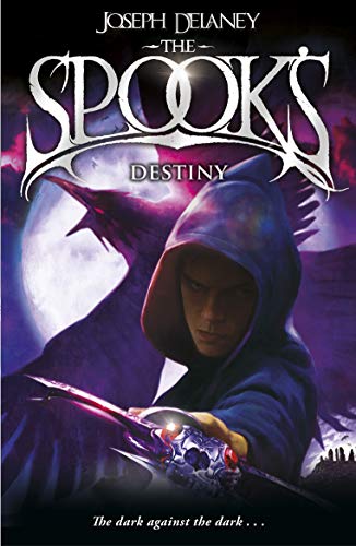 Book cover featuring a hooded figure holding a glowing blade before a giant crow.