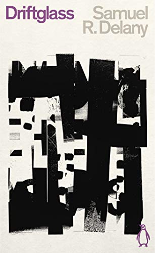 Book cover for "Driftglass" by Samuel R. Delaney, abstract black and white design.