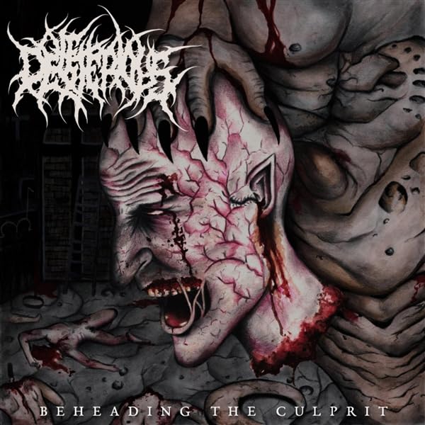 CD cover: distorted, bloody face with grasping hands, dark and gritty.