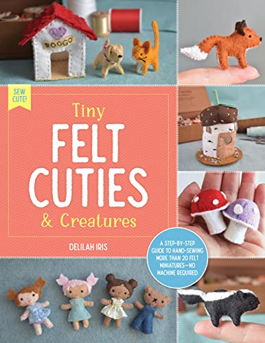 Book cover featuring handmade felt animals and a sewing guide.