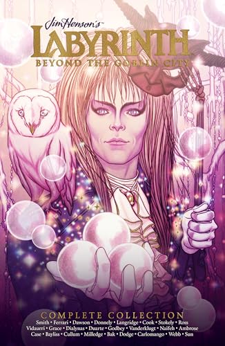 Labyrinth comic book cover featuring Jareth, an owl, and bubbles.