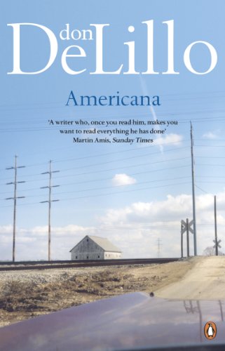 Book cover: "Americana" by Don DeLillo, with a rural landscape.