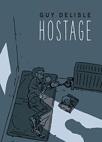 A man handcuffed to a radiator on a mattress in a dark, sparse room.