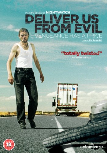 DVD cover for “Deliver Us From Evil” featuring a man and truck.