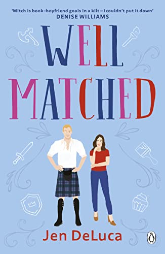 Book cover with illustrated couple, swords, and tools on a pale blue background.