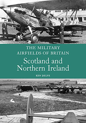 Book cover: vintage biplanes and text “The Military Airfields of Britain.”