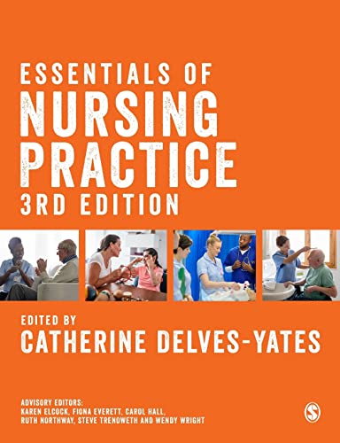 Book cover: "Essentials of Nursing Practice," 3rd edition, with diverse healthcare images.
