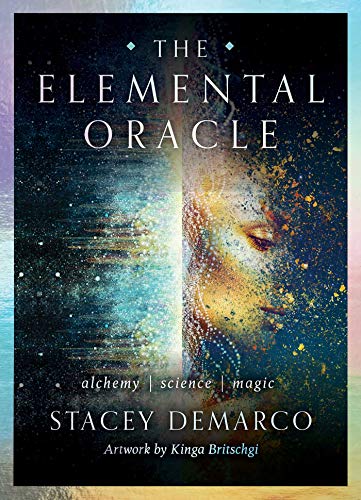 Book cover with title “The Elemental Oracle” and cosmic, face imagery.