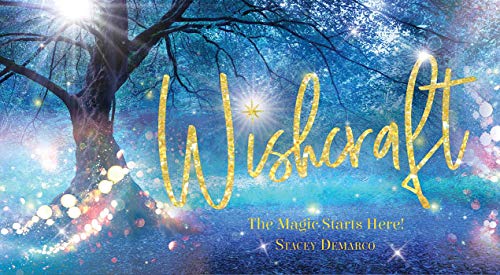 A tree in a magical blue forest with the gold text Wishcraft overlaying it.