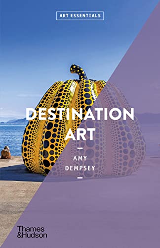 Book cover featuring a large yellow and black polka-dot pumpkin sculpture by the sea.