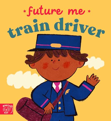 Illustration of a child with rosy cheeks wearing a train driver’s cap.