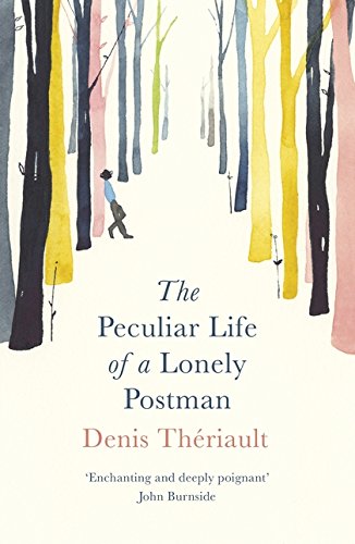 Book cover illustration of a lone figure standing among stylized, colorful watercolor trees.