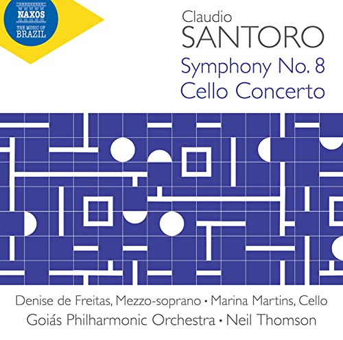 CD cover for Claudio Santoro’s Symphony No. 8 with abstract blue design.
