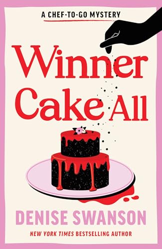 Book cover: red title, chocolate cake with red frosting, and a shadowy hand.