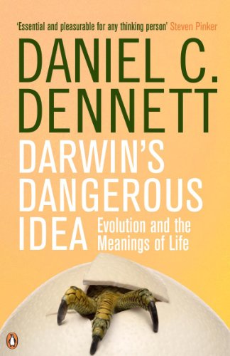 Book cover: "Darwin's Dangerous Idea" by Daniel C. Dennett, with a bird hatching.