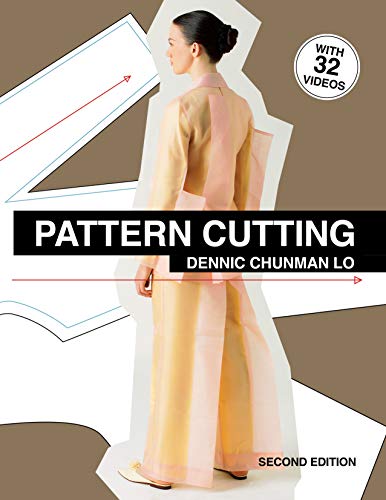 Book cover: "Pattern Cutting" second edition, with model in flowing garment.