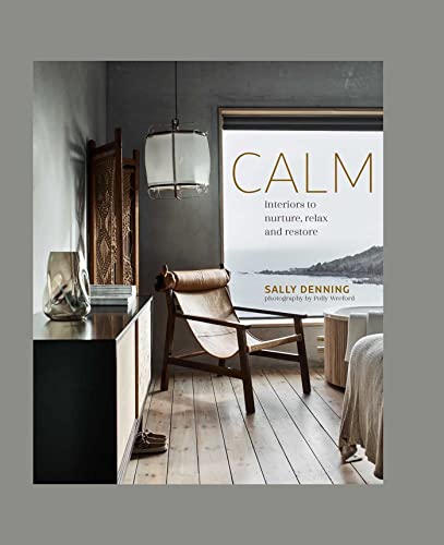 Book cover: "Calm" interiors with a chair facing a window.