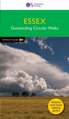 Book cover for Essex walking routes with a cloudy sky landscape.