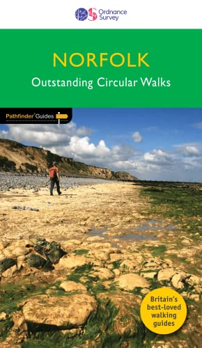 Book cover: "Norfolk Outstanding Circular Walks" with coastal landscape image.
