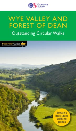 Book cover: “Wye Valley & Forest of Dean” walking guide with landscape view.