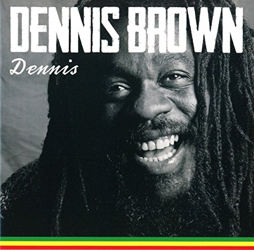 Dennis Brown album cover, black and white portrait with dreadlocks.