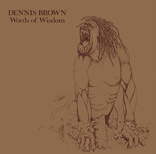 Dennis Brown “Words of Wisdom” vinyl album cover, sketched figure with snake.
