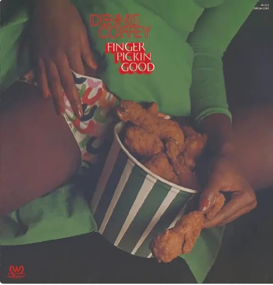 Album cover: hands holding fried chicken, green sleeve, text “Finger Pickin Goood”.