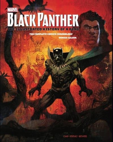 Book cover featuring Black Panther and other characters in illustrated action.