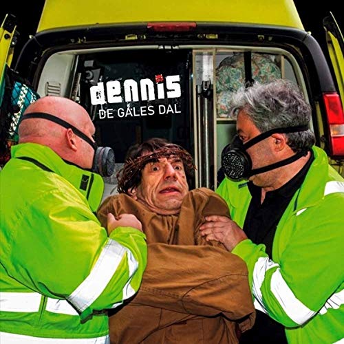 CD cover featuring three people in protective gear with a distressed man.